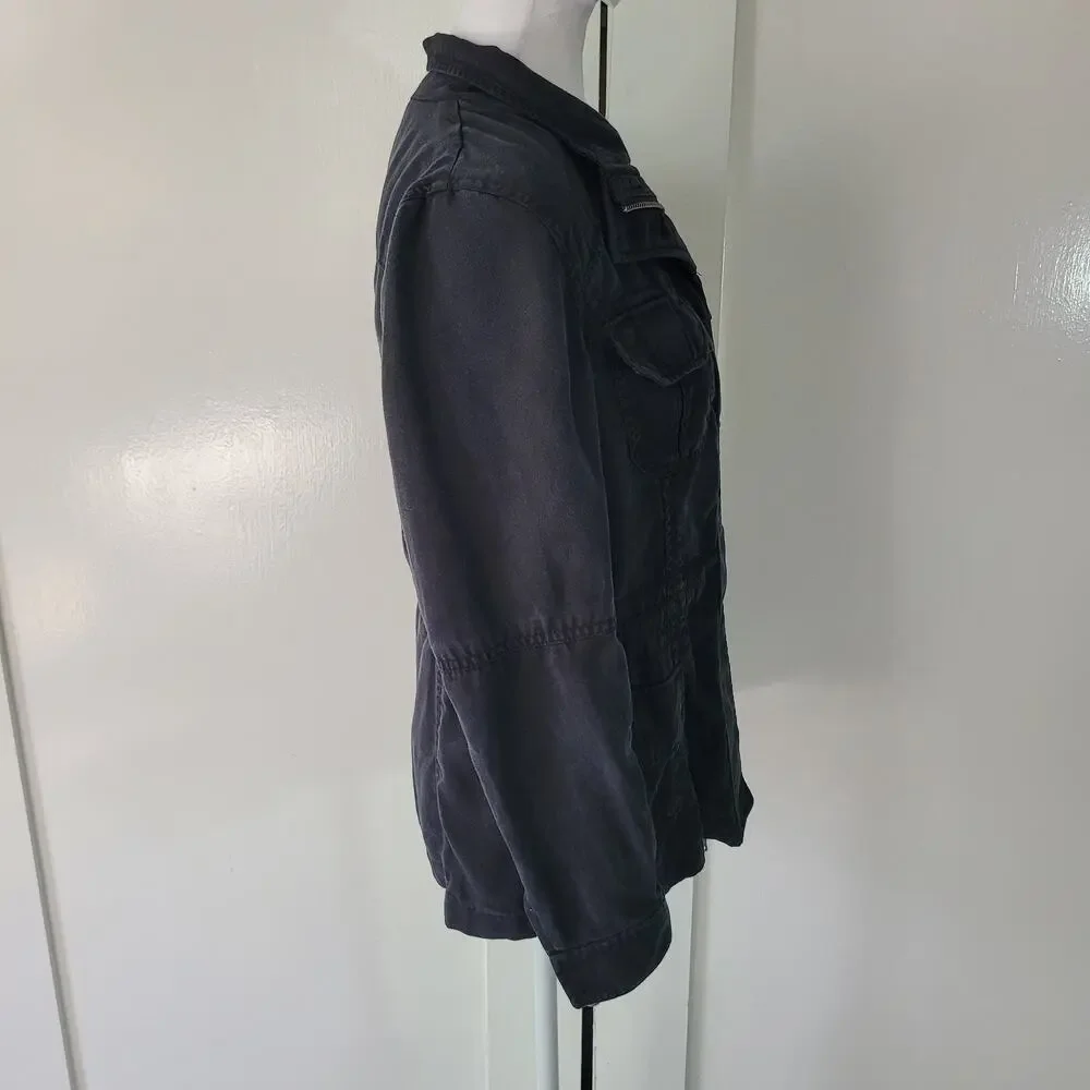 Anorak Size S Women's Surplus Utility Jacket Lightweight Black Zip Drawstring - Picture 2 of 10